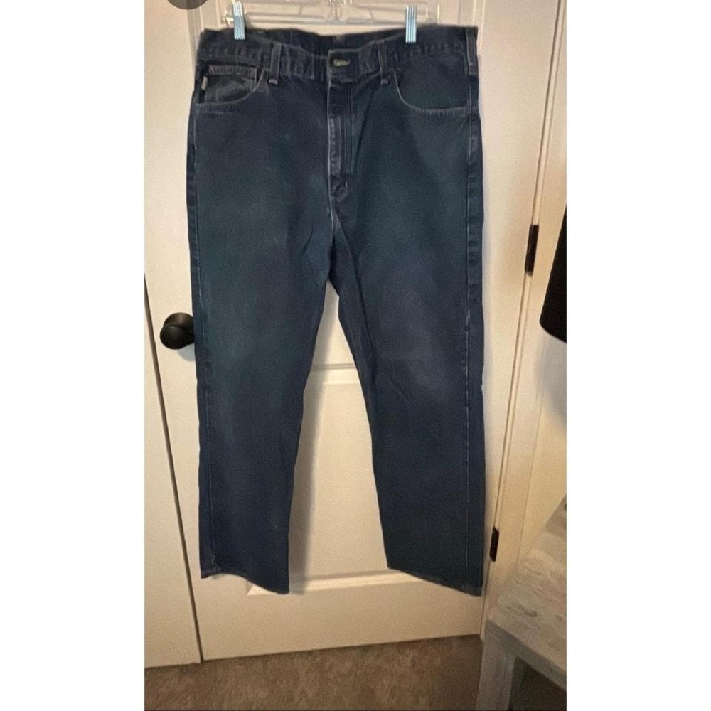 Carhartt FR Relaxed Fit Mens Jeans 38x32 Flame Resistant Dark Wash‎ -Workwear